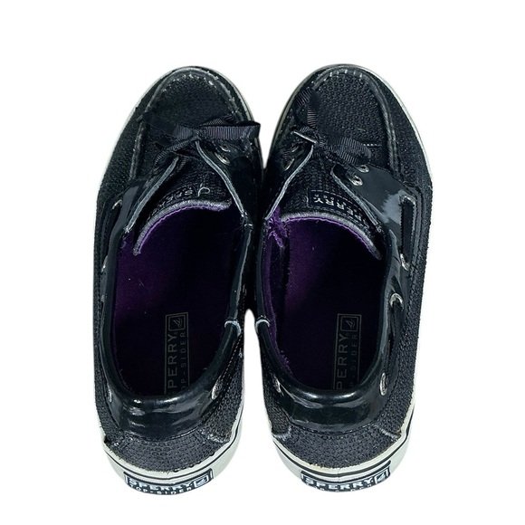 Sperry Top Sider Bahama Slip-On Loafer Boat Shoe Sequin Patent Black Women US 7 - Picture 8 of 16